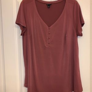 Mauve link blouse vneck Torrid